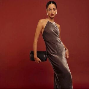 Reformation Jeany Velvet Backless Dress